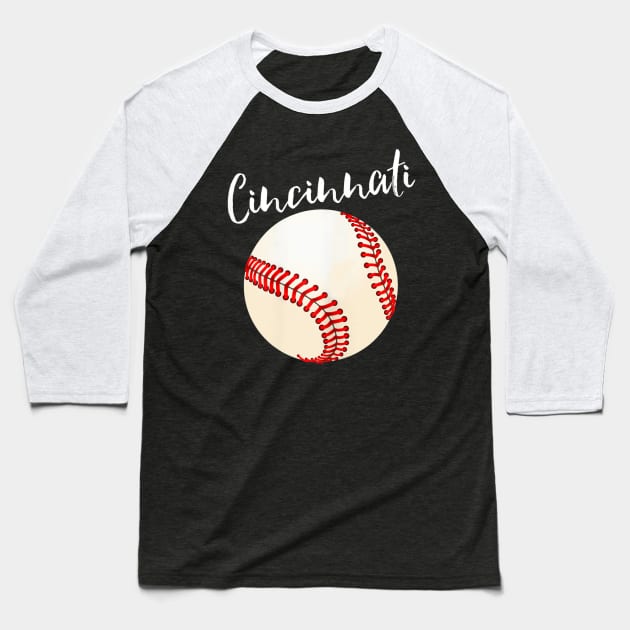 Cincinnati Baseball Women Black Baseball T-Shirt by Vigo